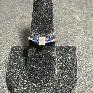 Diamond and sapphire engagement ring! Size 8!